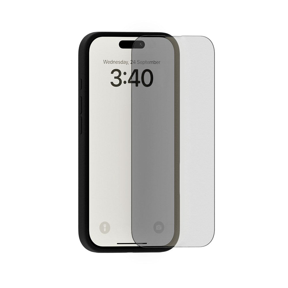 iPhone 17 / 17 Pro / 16 Pro Holdit Tempered Glass 9H Screen Protection with Privacy Function - Transparent