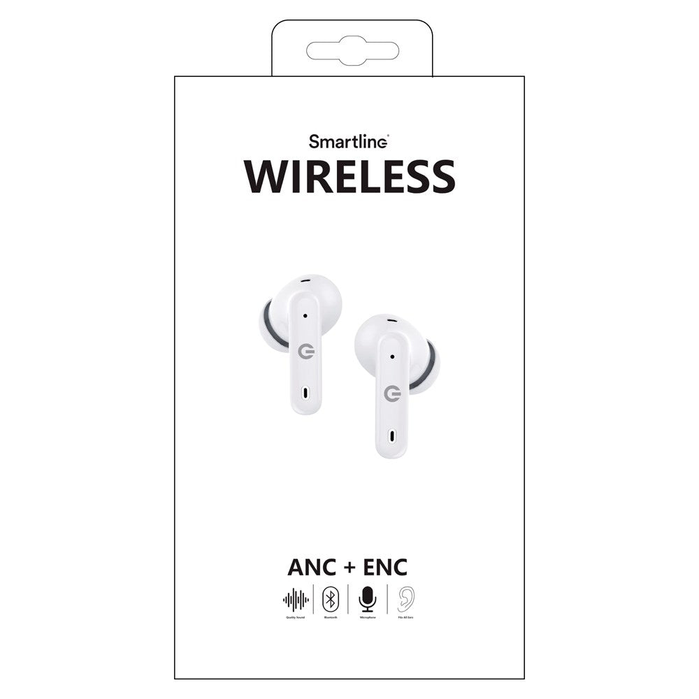 Smartline True Wireless In-Ear Headphones with ANC & ENC - White
