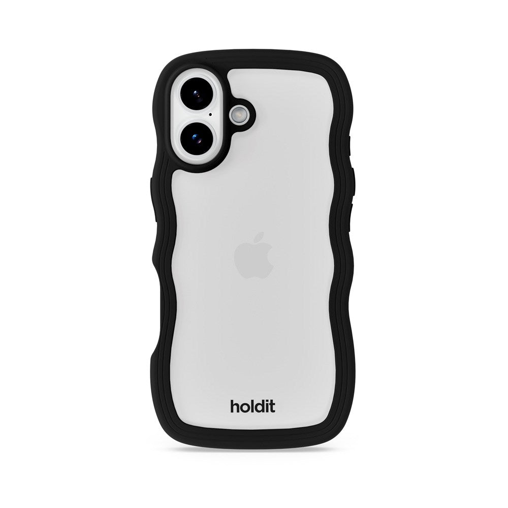 Holdit iPhone 17 Wavy Case - Black / Transparent