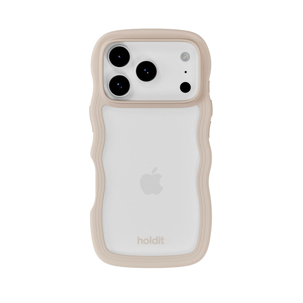 Holdit iPhone 17 Pro Max Wavy Case - Light Beige / Transparent