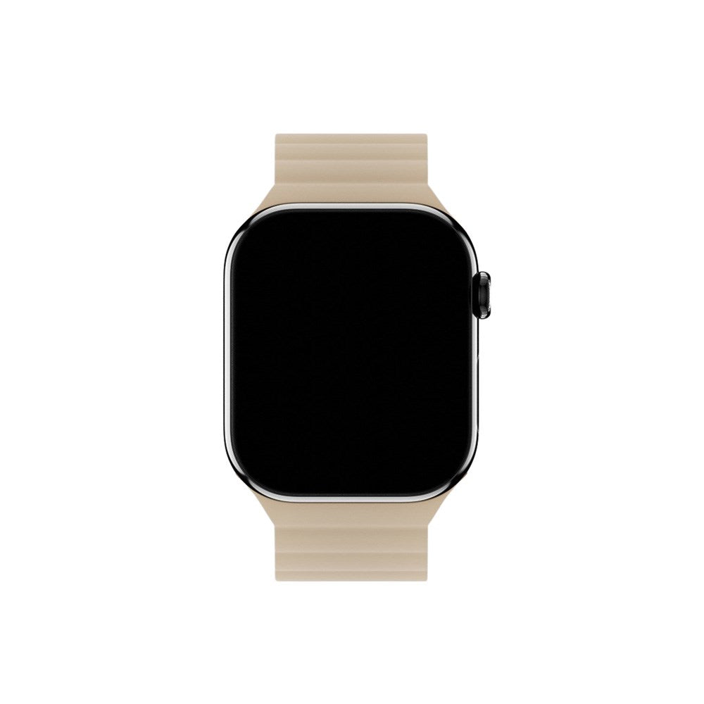 Apple Watch (38/40/SE/41/42mm) Holdit Silicone Magnet Watch Strap - Light Beige / Beige
