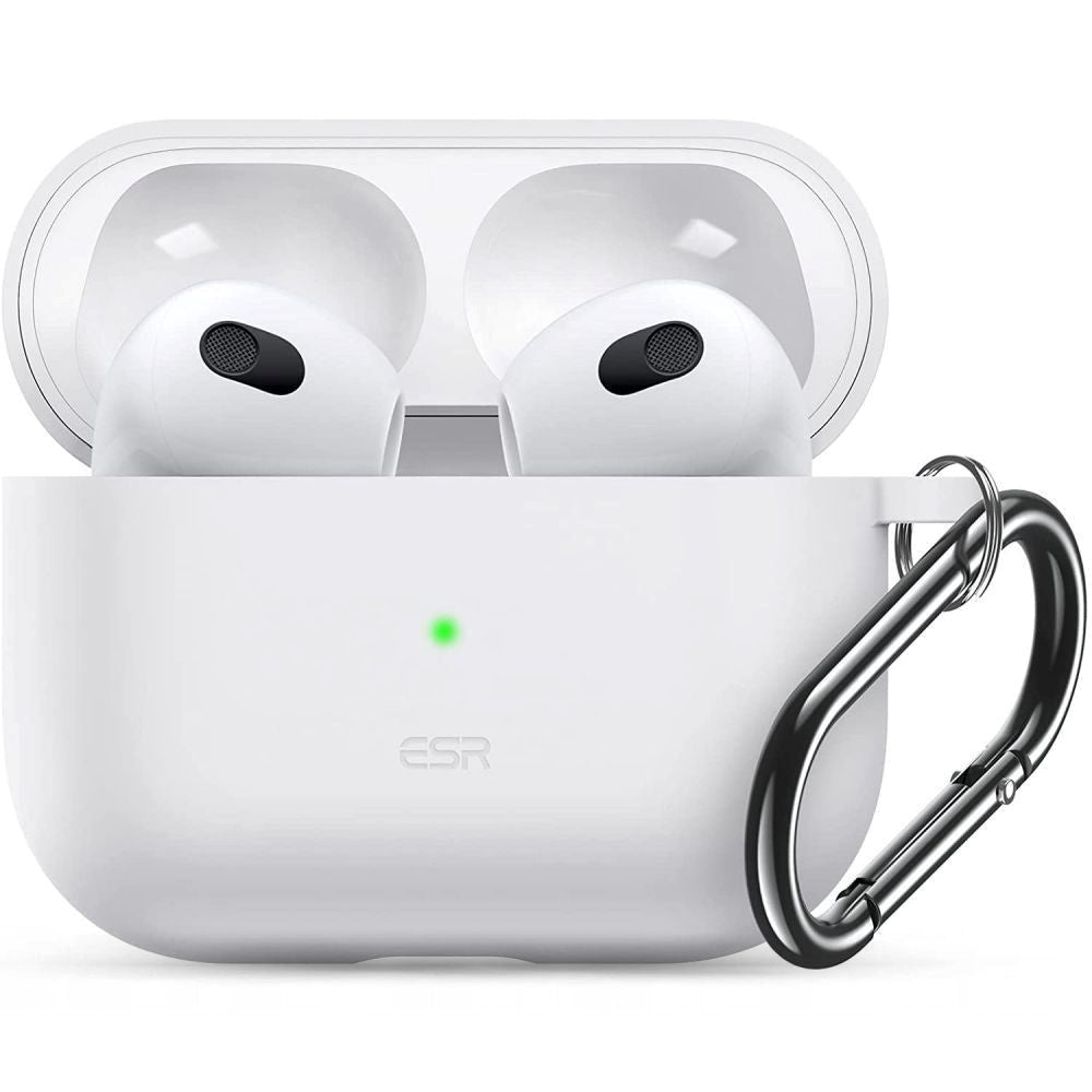 ESR Bounce Apple Airpods (3rd gen.) Silicone Case w. Carabiner - White
