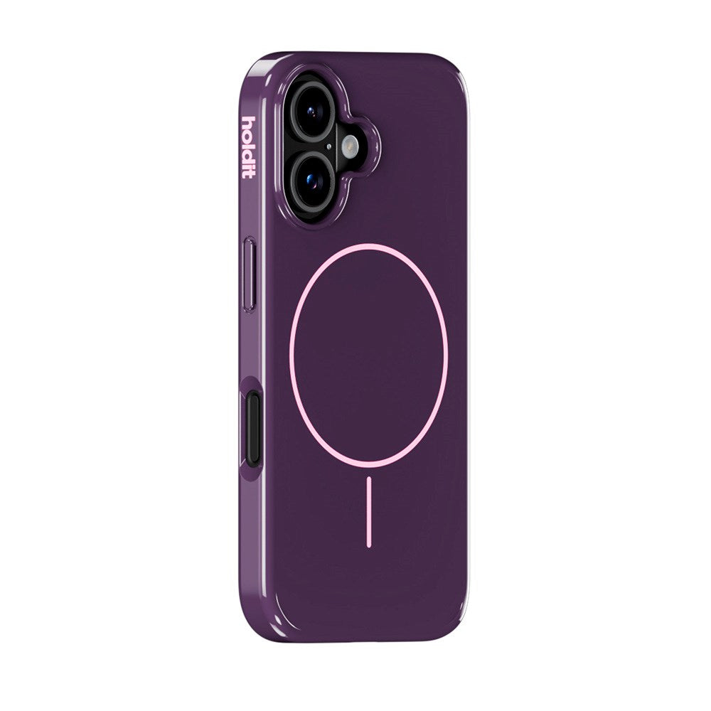 Holdit iPhone 16 Mono Case - MagSafe Compatible - Deep Plum / Pink