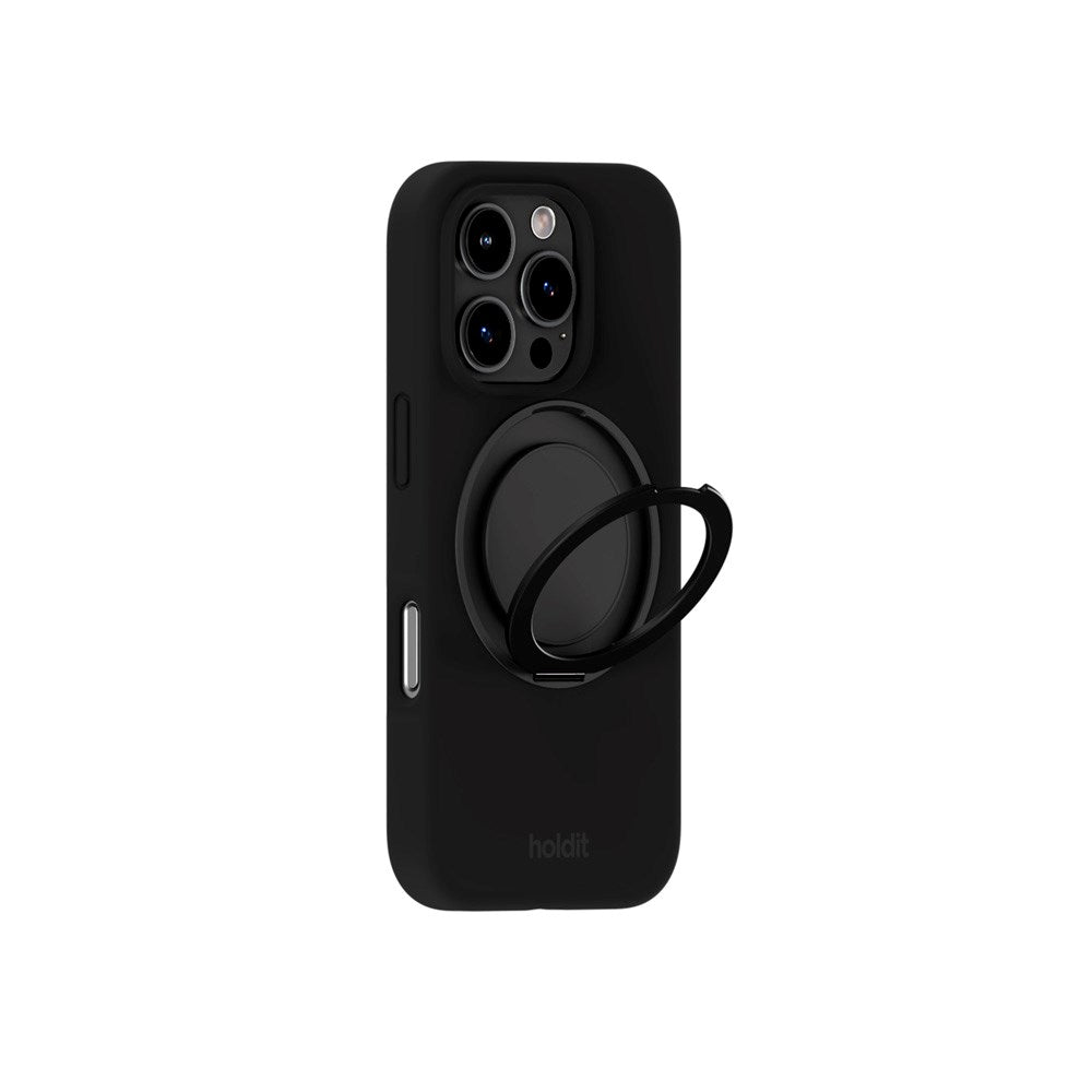 iPhone 16 Pro Holdit Silicone Stand Case - Black