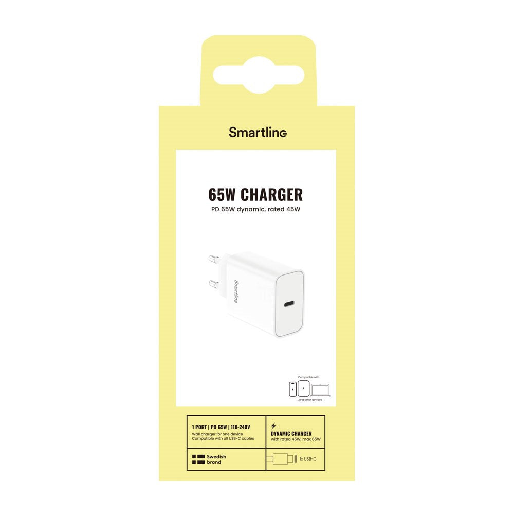 Smartline 65W Wall Charger with 1x USB-C - White