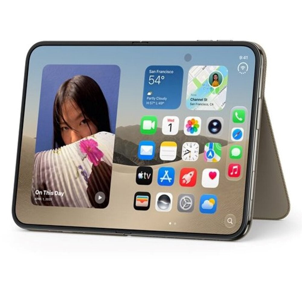 iPhone Duo Original Apple Folio Case w. Kickstand - MagSafe Compatible - Taupe (MKR64ZM/A)