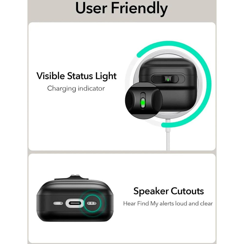 ESR AirPods (4th Gen) HaloLock Pulse Case - MagSafe Compatible - Black