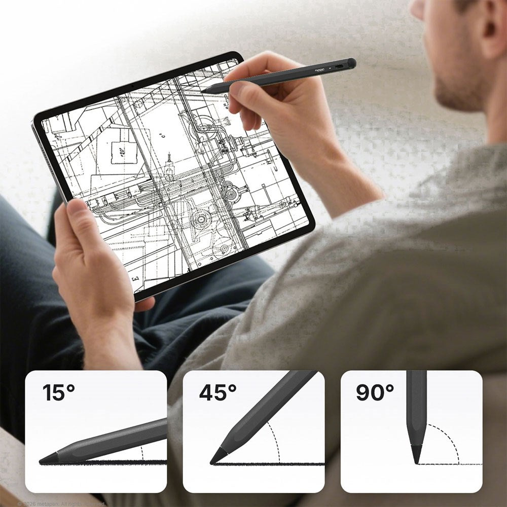 Metapen A8 Stylus Pen for iPad - USB-C - Black