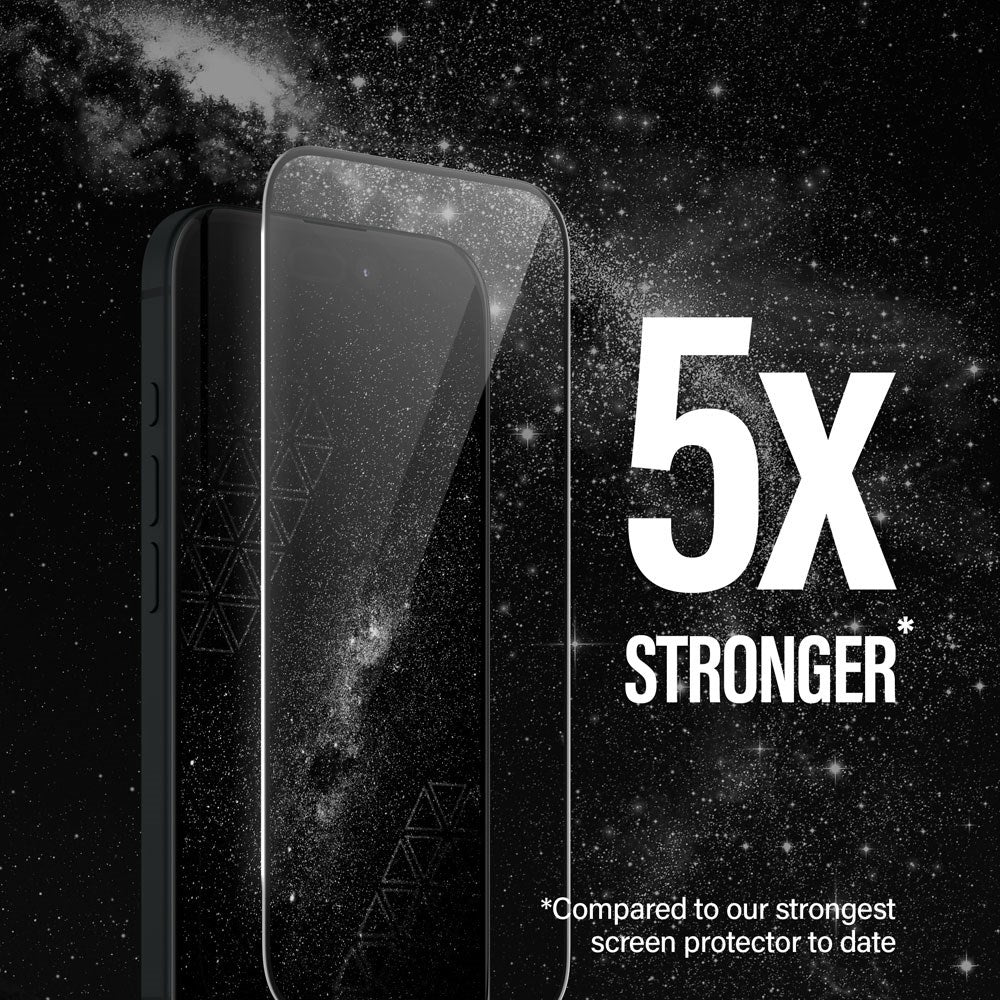 iPhone 15 / 16 PanzerGlass Ultra Wide Fit Ceramic Screen Protector w. EasyAligner - Black Edge