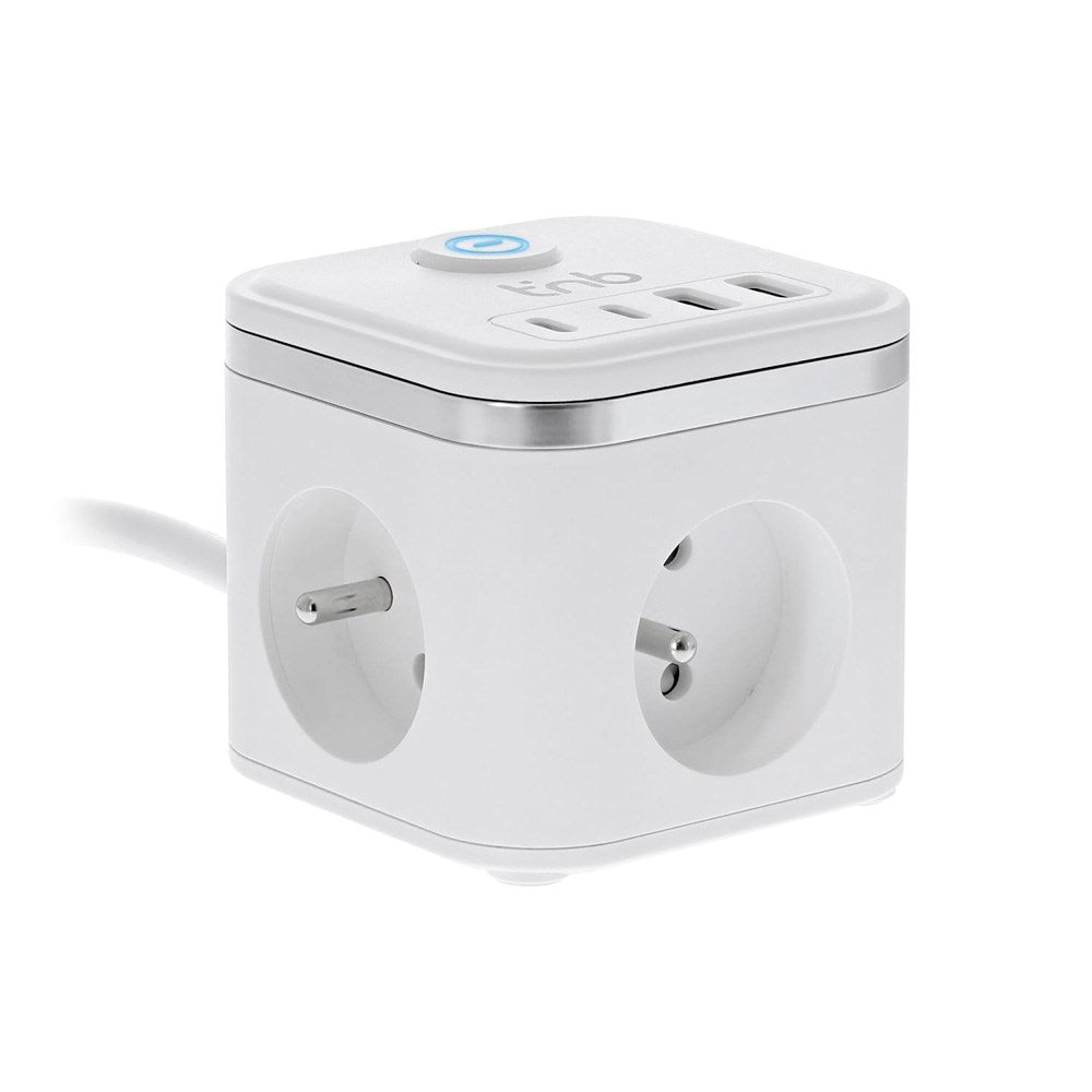 T'NB 7-in-1 Power Strip - 3 x Outlets / 2 x USB-C / 2 x USB-A - White