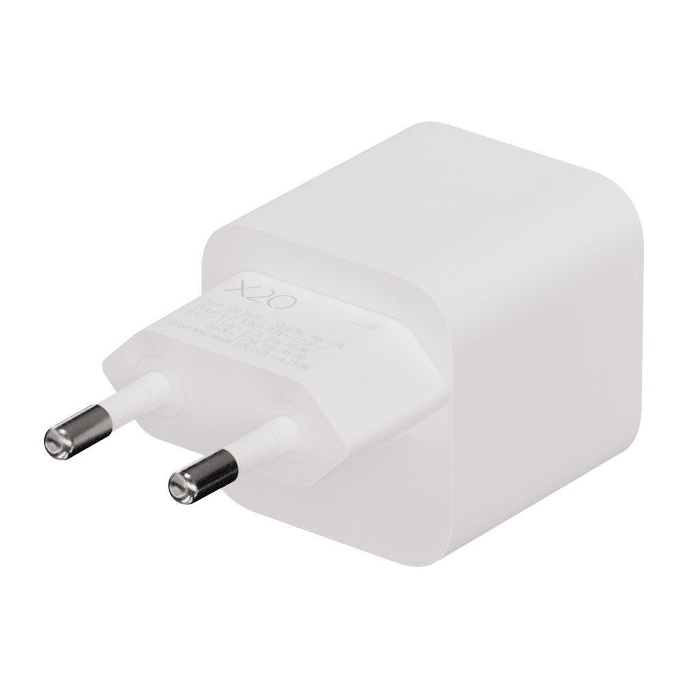X2O 45W GaN Wall Charger with 2x USB-C - White