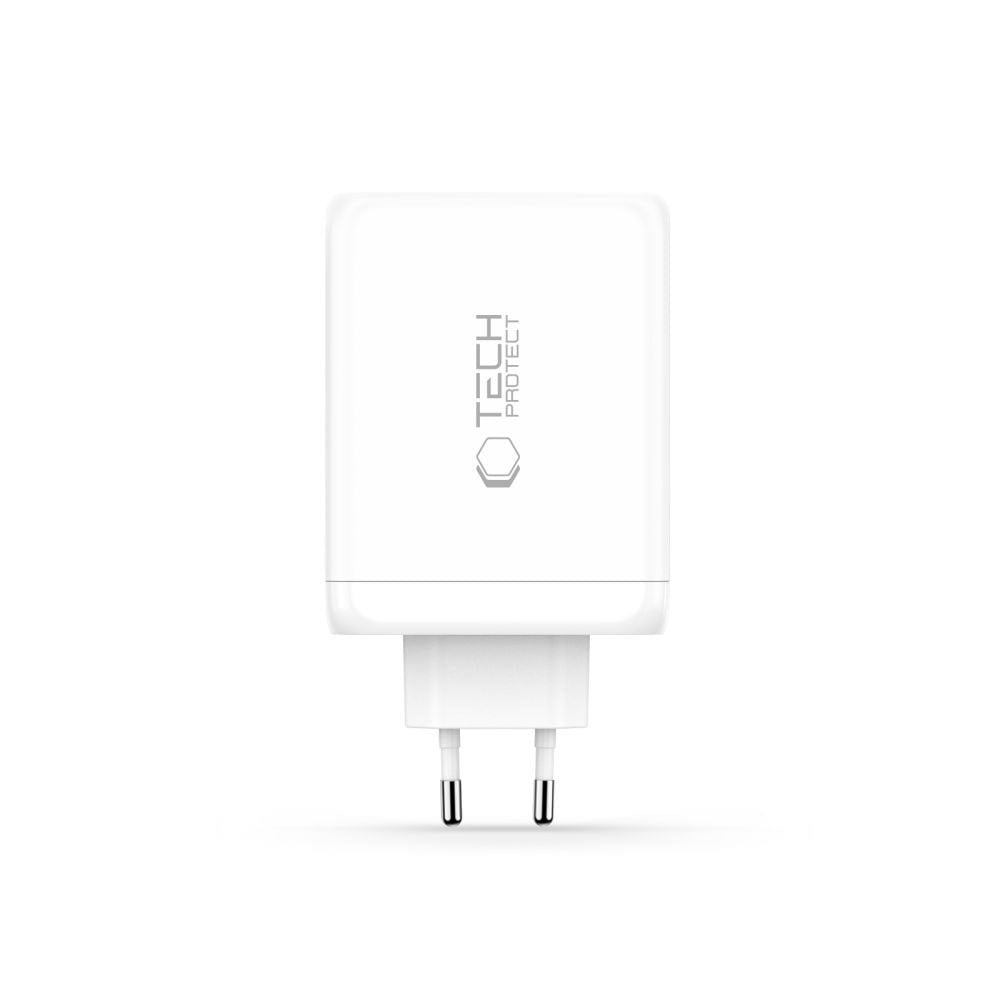 Tech-Protect 200W Wall Charger w. 3x USB-C & 1x USB-A - White