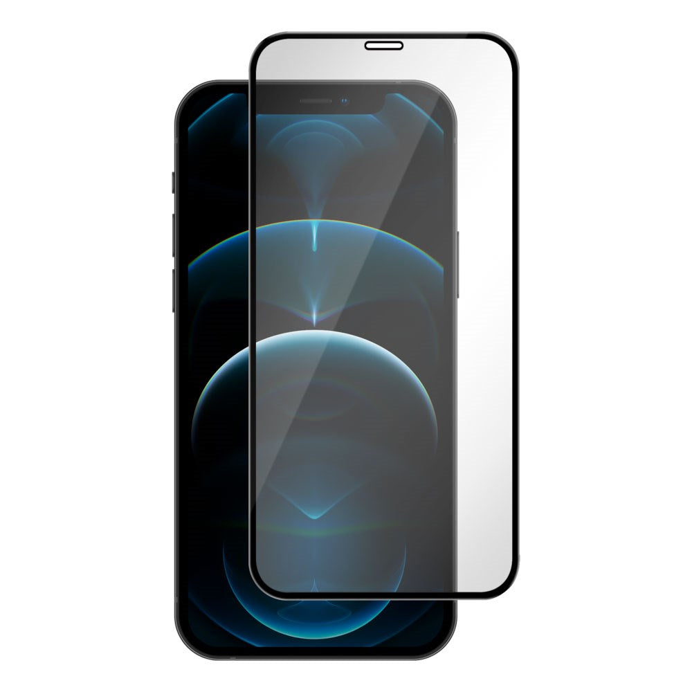 iPhone 12 Pro Max Essentials Tempered Glass Screen Protector – Transparent / Black Edge