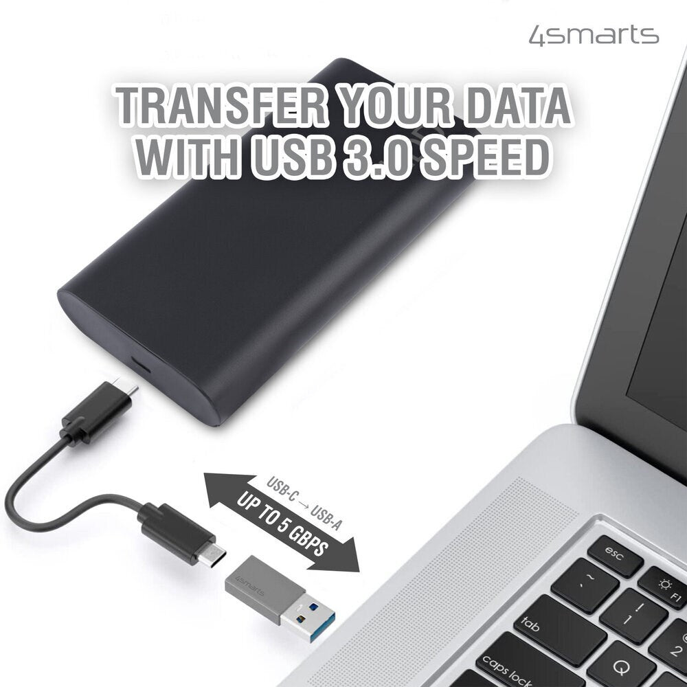 4smarts USB-C to USB-A Adapter - USB 3.0 - 2 pcs. - Grey