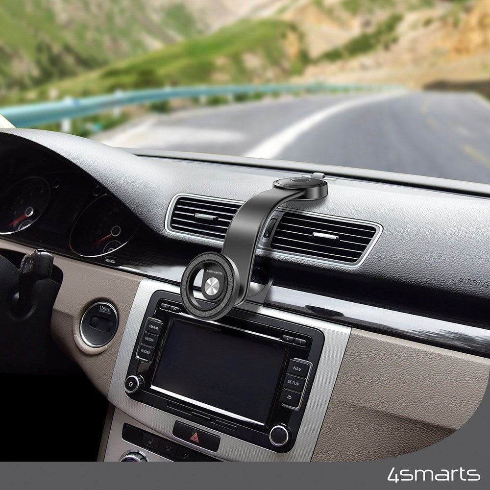 4smarts Magnetic Flex - Magnetic Mobile Phone Holder for Car - Black