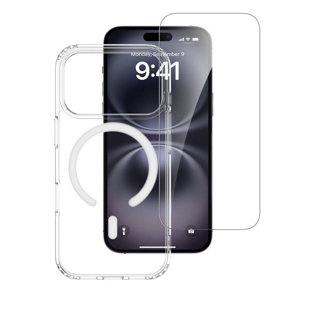 iPhone 17 Pro 4Smarts 360° Protection Set with Case & Screen Protection Glass - MagSafe Compatible - Transparent