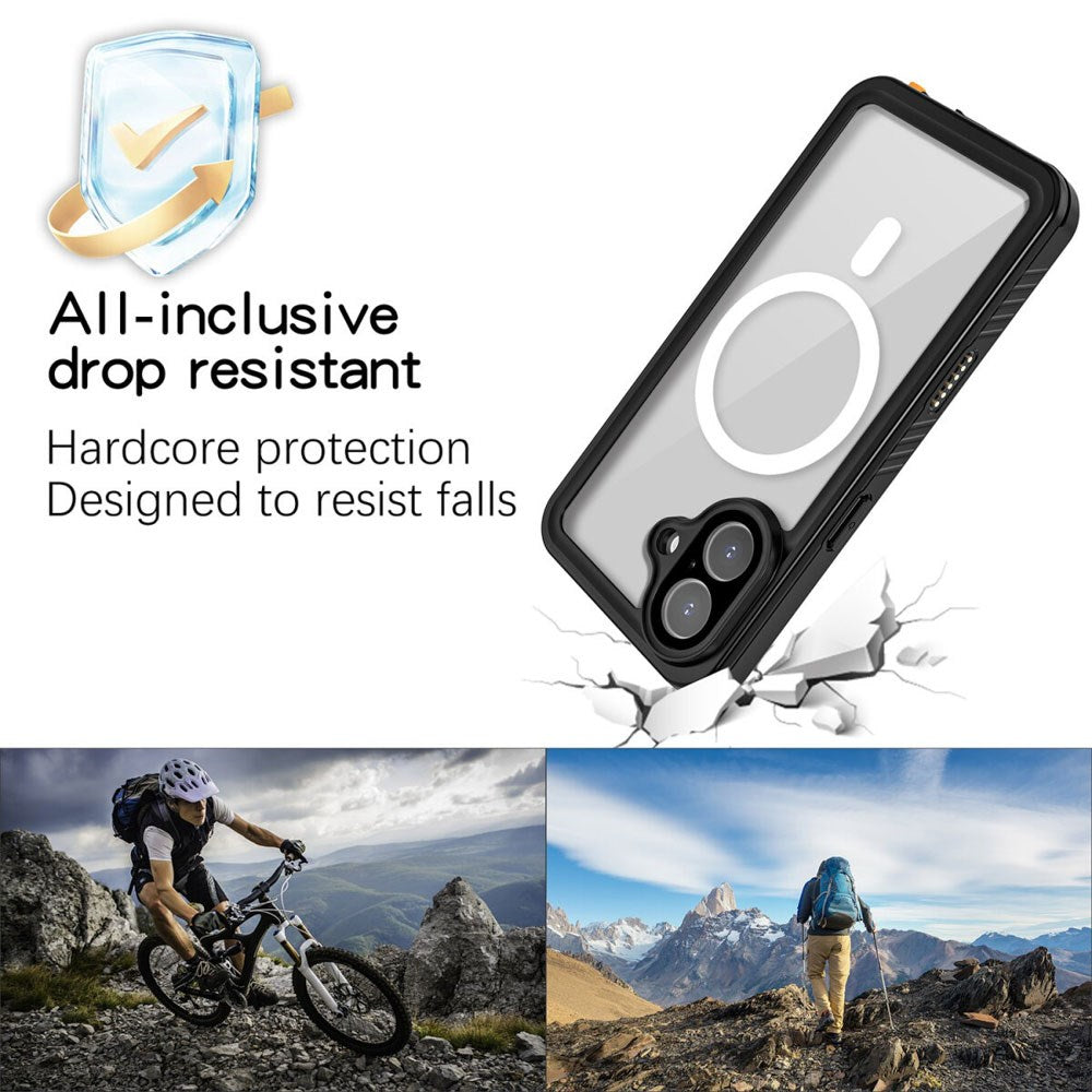 iPhone 17 4Smarts Waterproof 360 Case - MagSafe Compatible - Transparent / Black