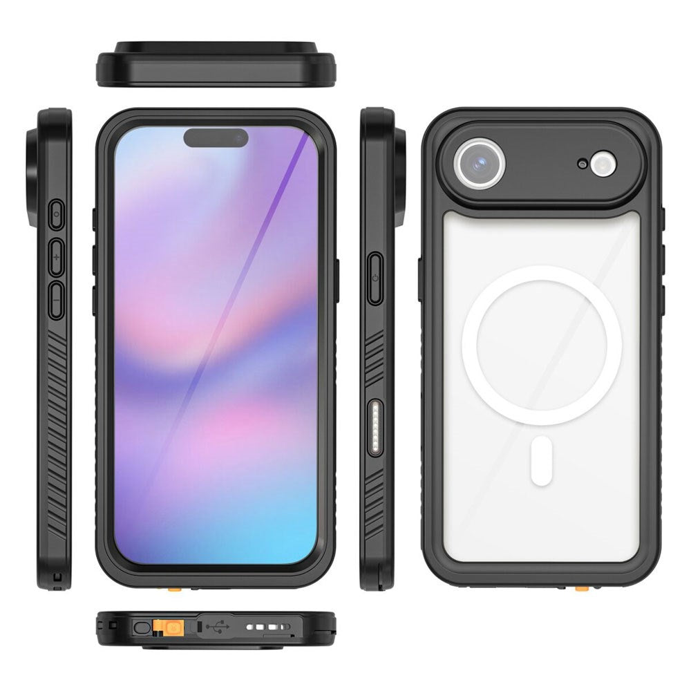 iPhone Air 4Smarts Waterproof 360 Case - MagSafe Compatible - Transparent / Black