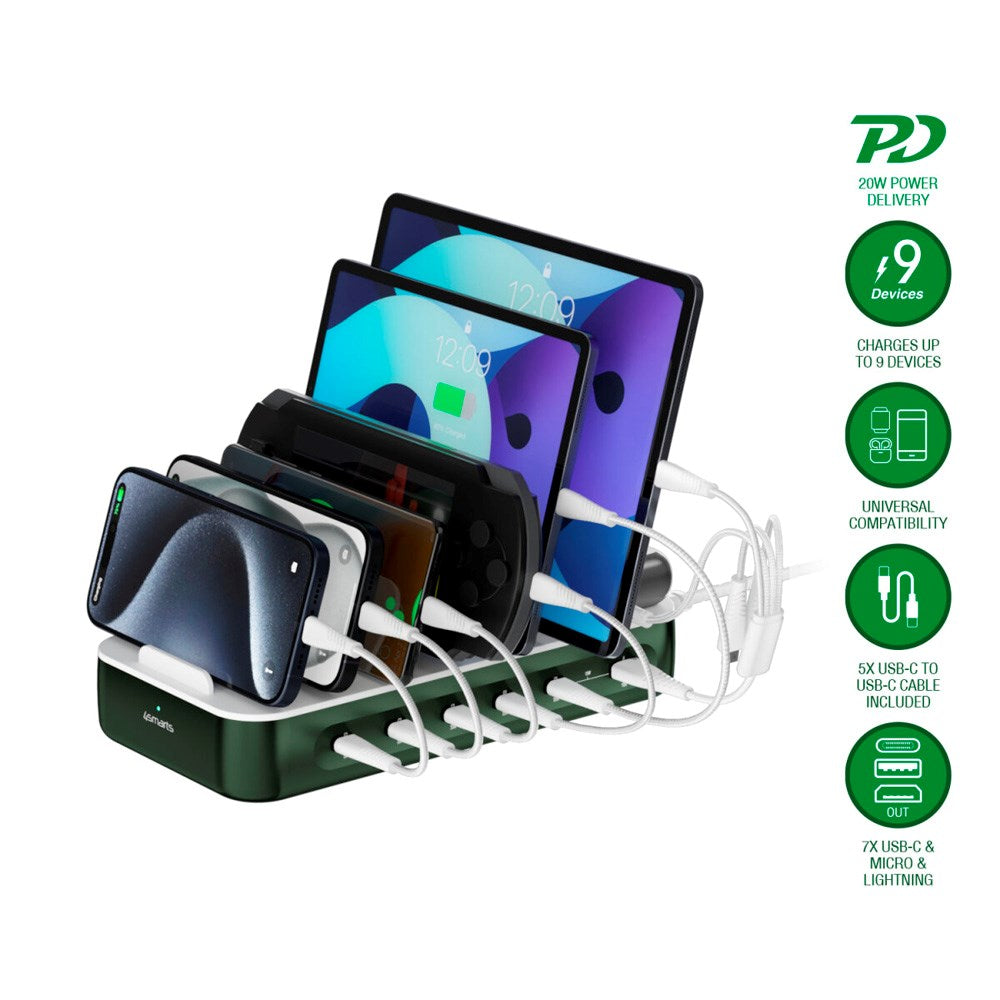 4smarts 9-in-1 Charging Dock 100W - Green