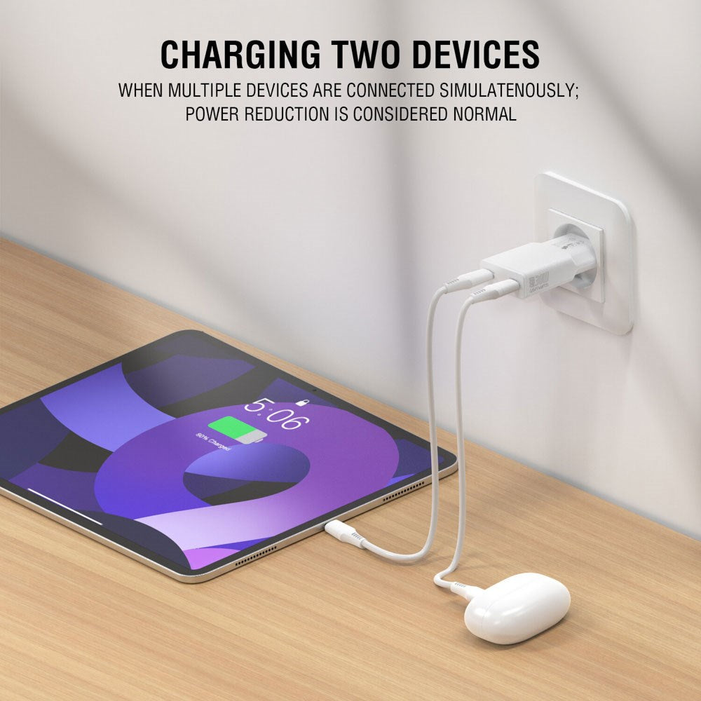4smarts PDPlug Slim 30W Wall Charger with 2 x USB-C - White