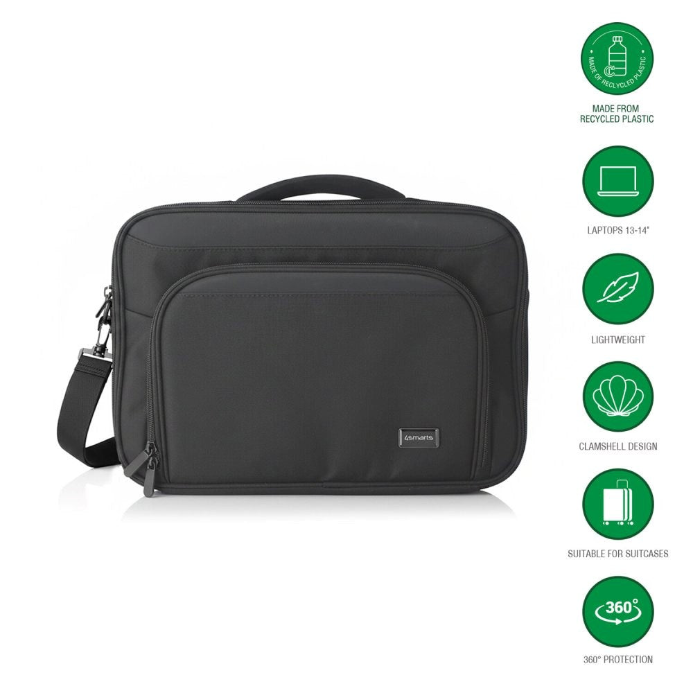 4smarts Eco Clamshell Computer Bag - 13-14" - Black