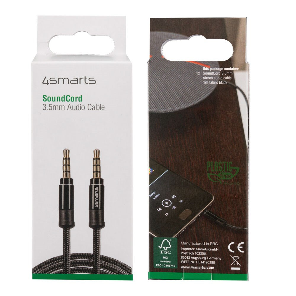 4smarts SoundCord 3.5mm Mini Jack Cable – 1m – Black