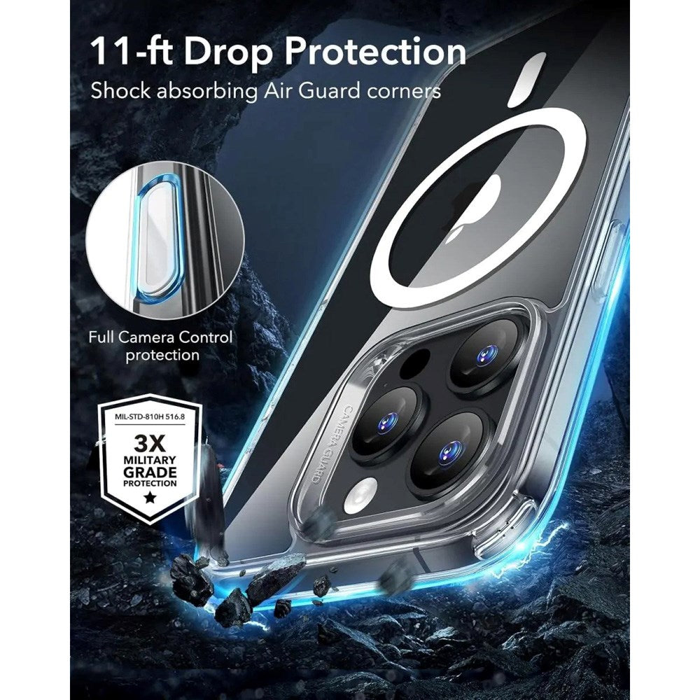 ESR iPhone 16 Pro Classic Hybrid Case with Camera Control Button - MagSafe Compatible - Transparent