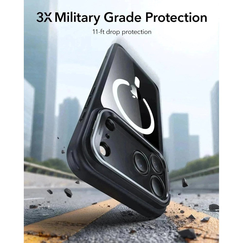 ESR iPhone 17 Pro Max Classic Hybrid Stash Case with Kickstand - MagSafe Compatible - Transparent / Black