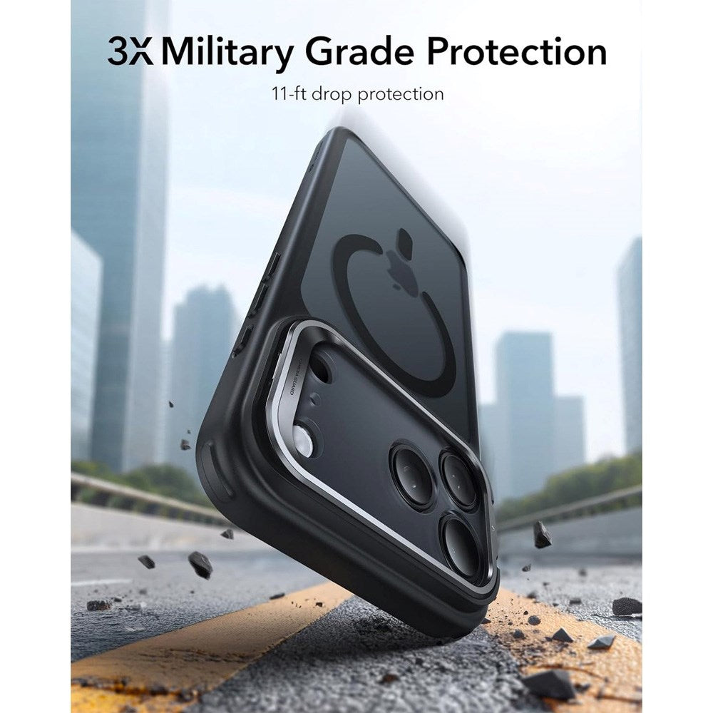 ESR iPhone 17 Pro Classic Hybrid Stash Case with Kickstand - MagSafe Compatible - Matte Black
