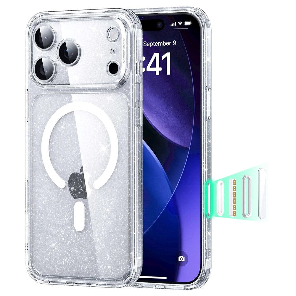 ESR iPhone 17 Pro Classic Hybrid Case with Camera Control Button - MagSafe Compatible - Transparent / Glitter