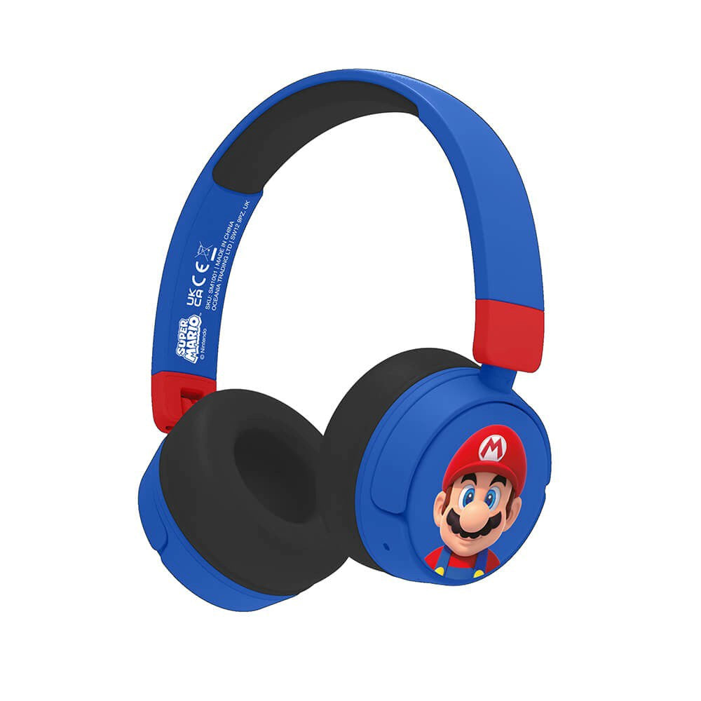 Super Mario OTL On-Ear Wireless Headphones for Kids - Blue / Red