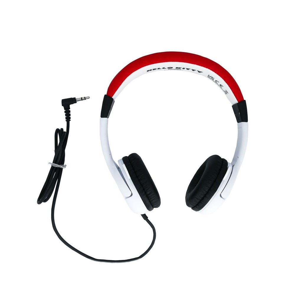 Hello Kitty OTL On-Ear Headphones for Kids with 3D Ears - Max. 85dB - White / Red