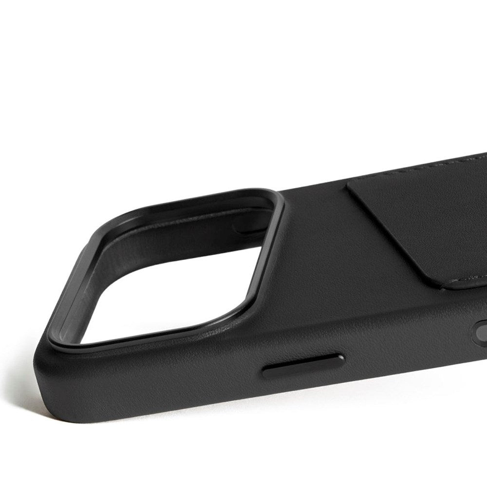 Mujjo iPhone 17 Pro Wallet Leather Case - MagSafe Compatible - Black