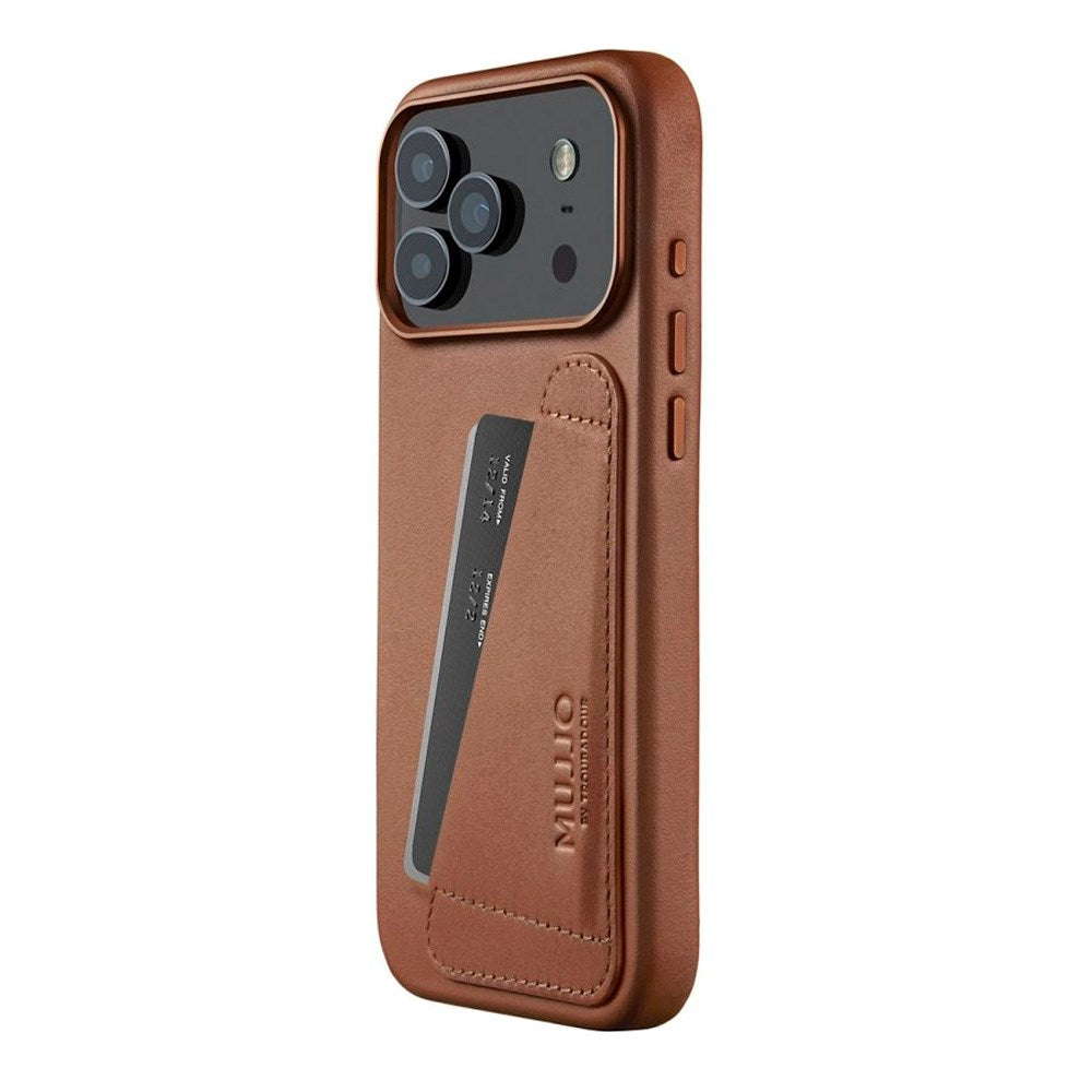 Mujjo iPhone 17 Pro Max Wallet Leather Case - MagSafe Compatible - Tan