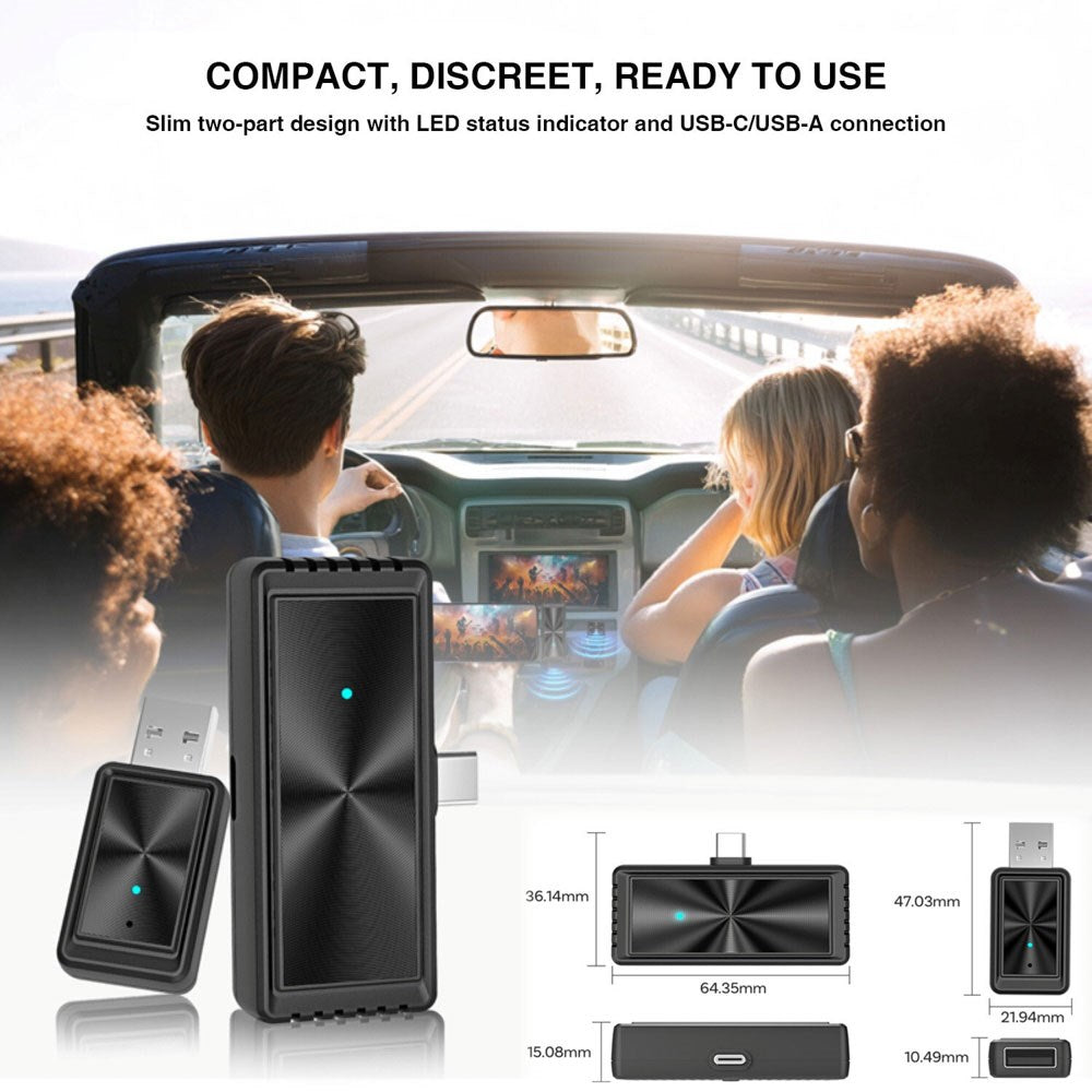 4Smarts Wireless Adapter with Screen Mirroring for Apple CarPlay & Android Auto - Black