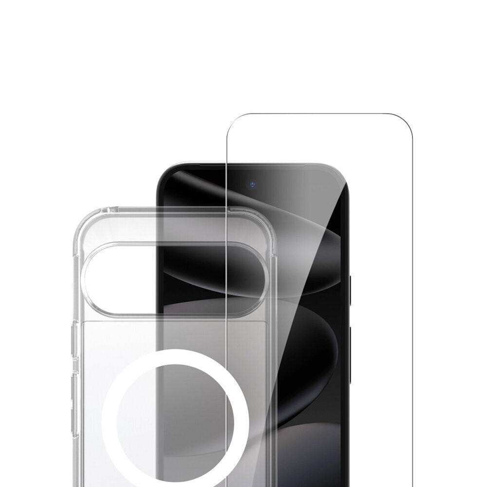 Google Pixel 11 / 11 Pro / 10 / 10 Pro / 9 / 9 Pro 4Smarts 360° Protection Set with Case & Screen Protection Glass - Qi2 Compatible - Transparent