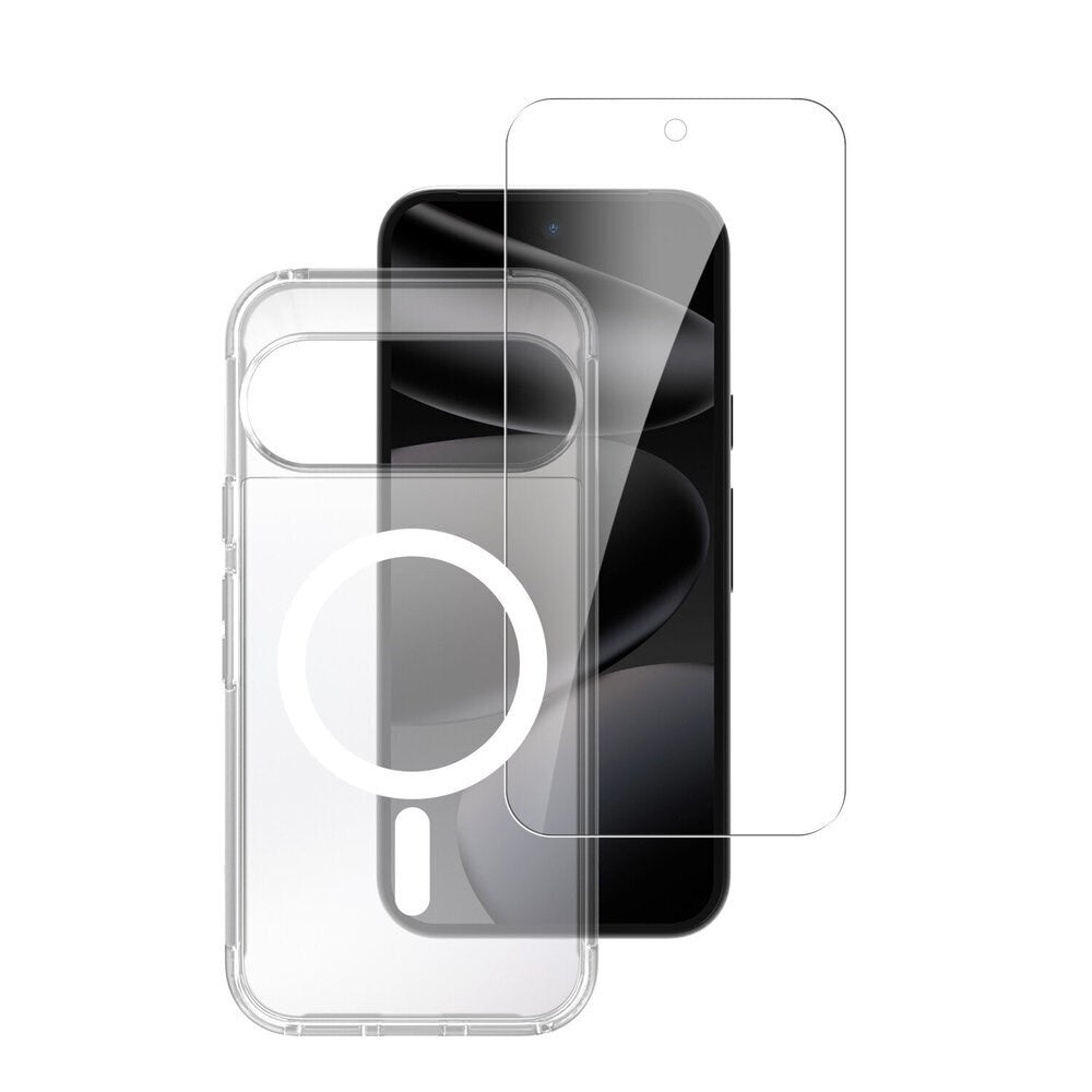 Google Pixel 11 Pro XL 4Smarts 360° Protection Set with Case & Screen Protection Glass - Qi2 Compatible - Transparent