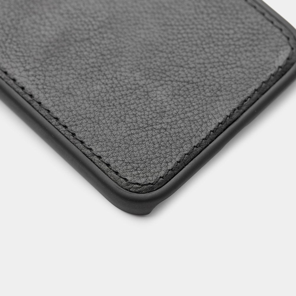 Trunk iPhone 13 Pro Max Genuine Leather Flip Case with Removable Back Case - Black