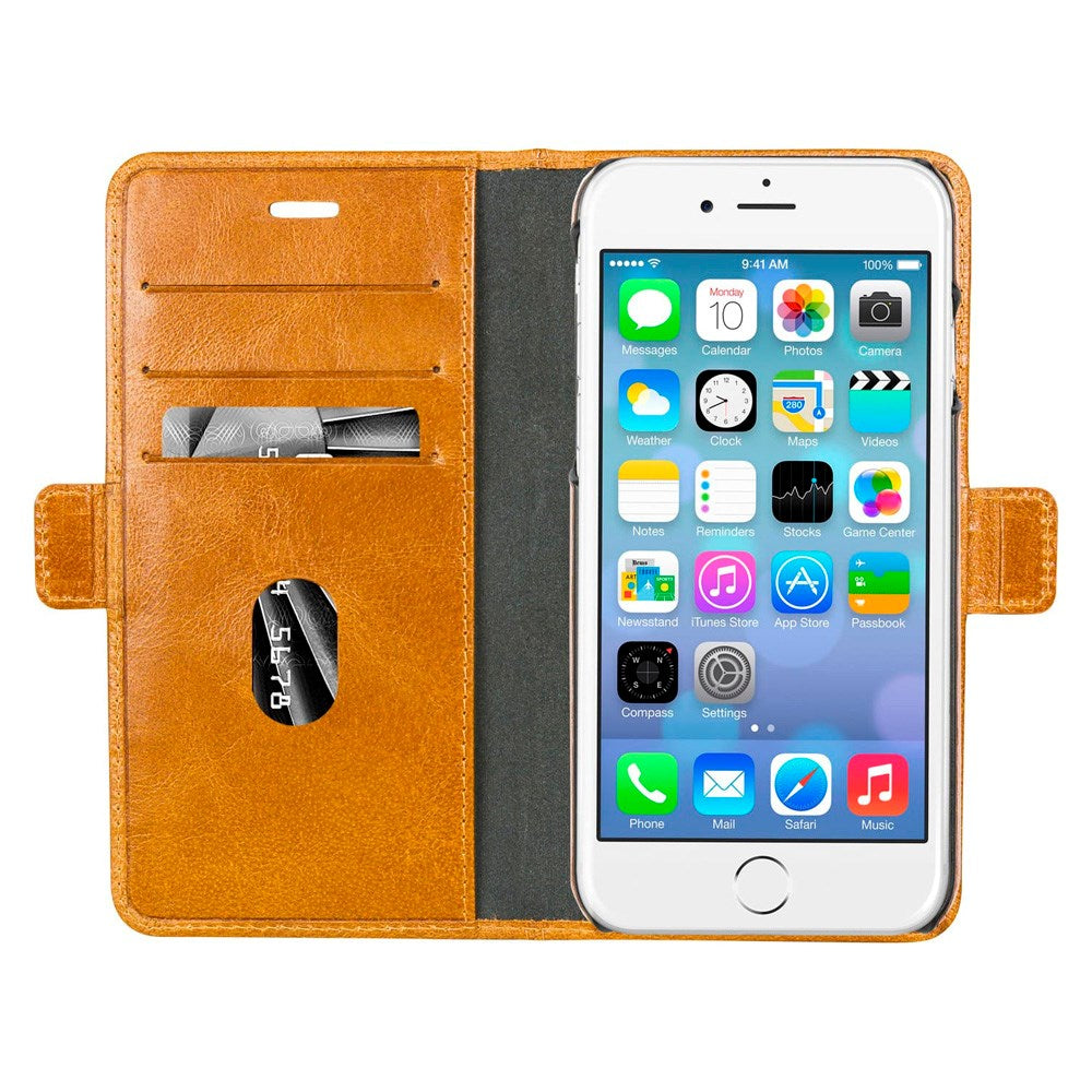 iPhone 8 Plus / 7 Plus / 6 Plus dbramante1928 Lynge 2-in-1 Genuine Leather Flip Case - Tan