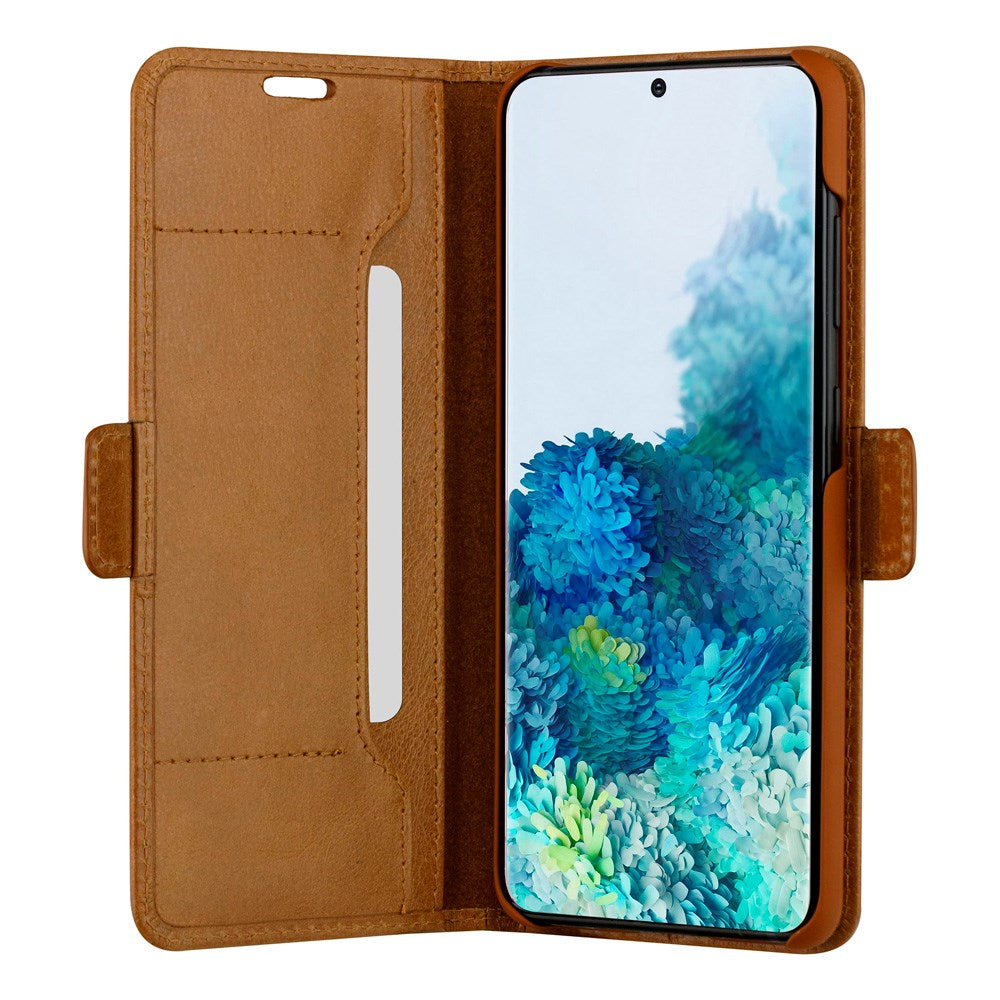 Samsung Galaxy S20+ (Plus) dbramante1928 Copenhagen Slim Genuine Leather Flip Case with Wallet - Tan