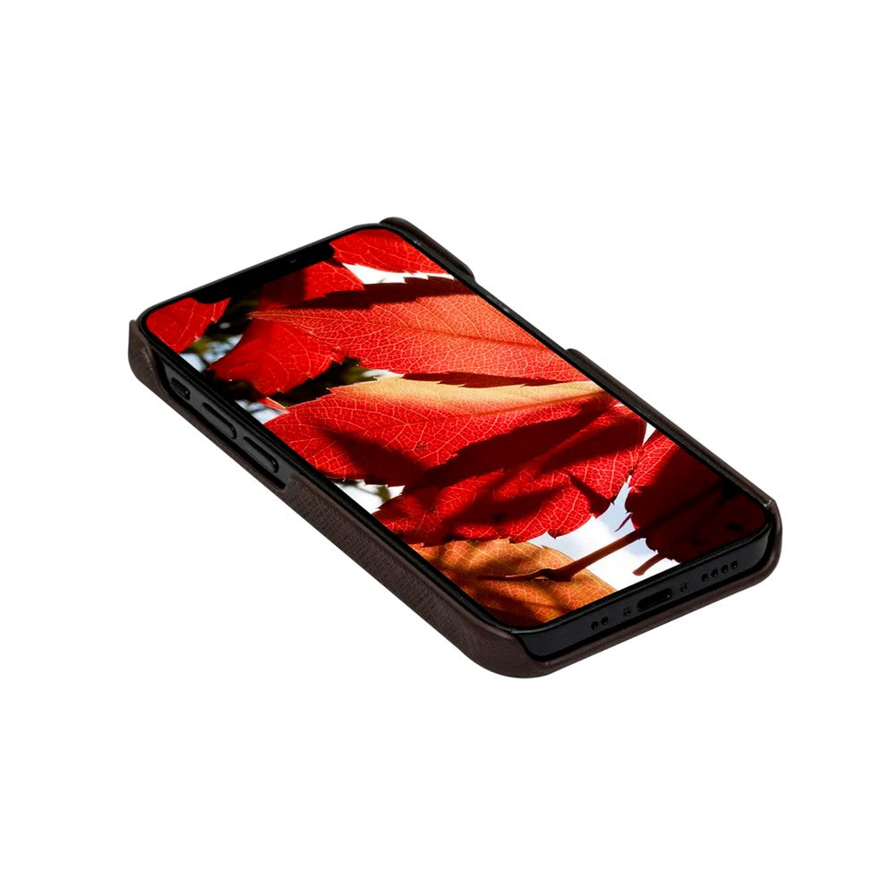 iPhone 12 Mini dbramante1928 New York 2-in-1 Genuine Leather Flip Case - Dark Chocolate