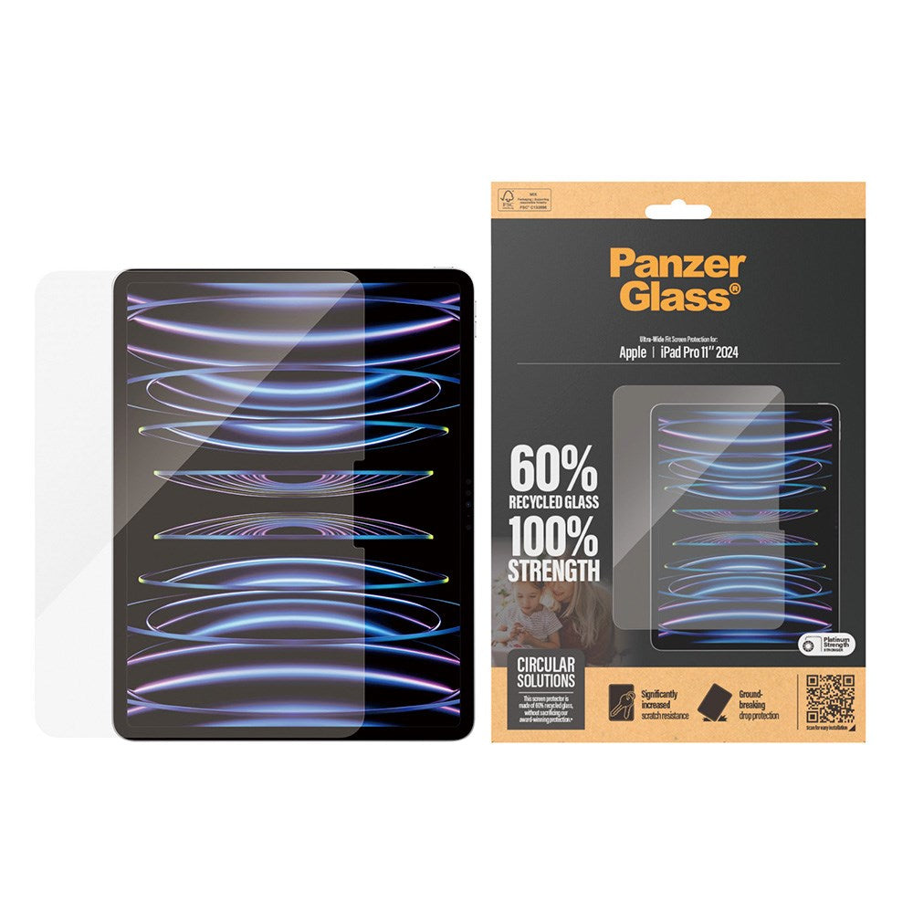 iPad Pro 11" (2025 / 2024) PanzerGlass Ultra-Wide Fit Screen Protector - Platinum Strength - Transparent