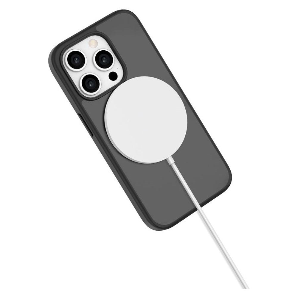 iPhone 15 Pro Lippa Hybrid Plastic Case with 360 Rotating Kickstand - MagSafe Compatible - Matte / Black