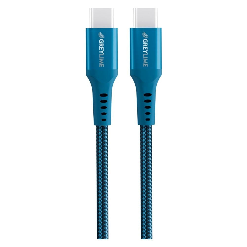 GreyLime 60W Braided USB-C to USB-C Cable 50 cm - Blue