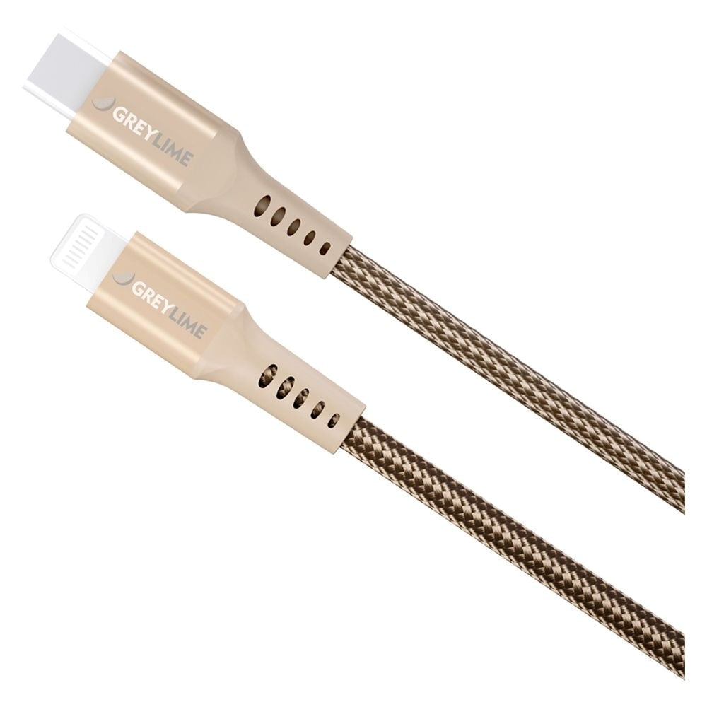 GreyLime 18W Braided USB-C to Lightning Cable 3 m - Beige