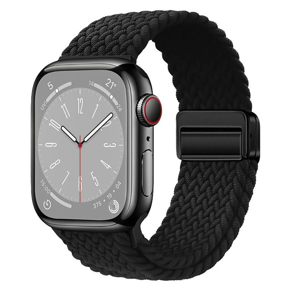 Apple Watch (38/40/SE/41/42mm) Lippa Nylon Strap with Magnetic Lock - Black