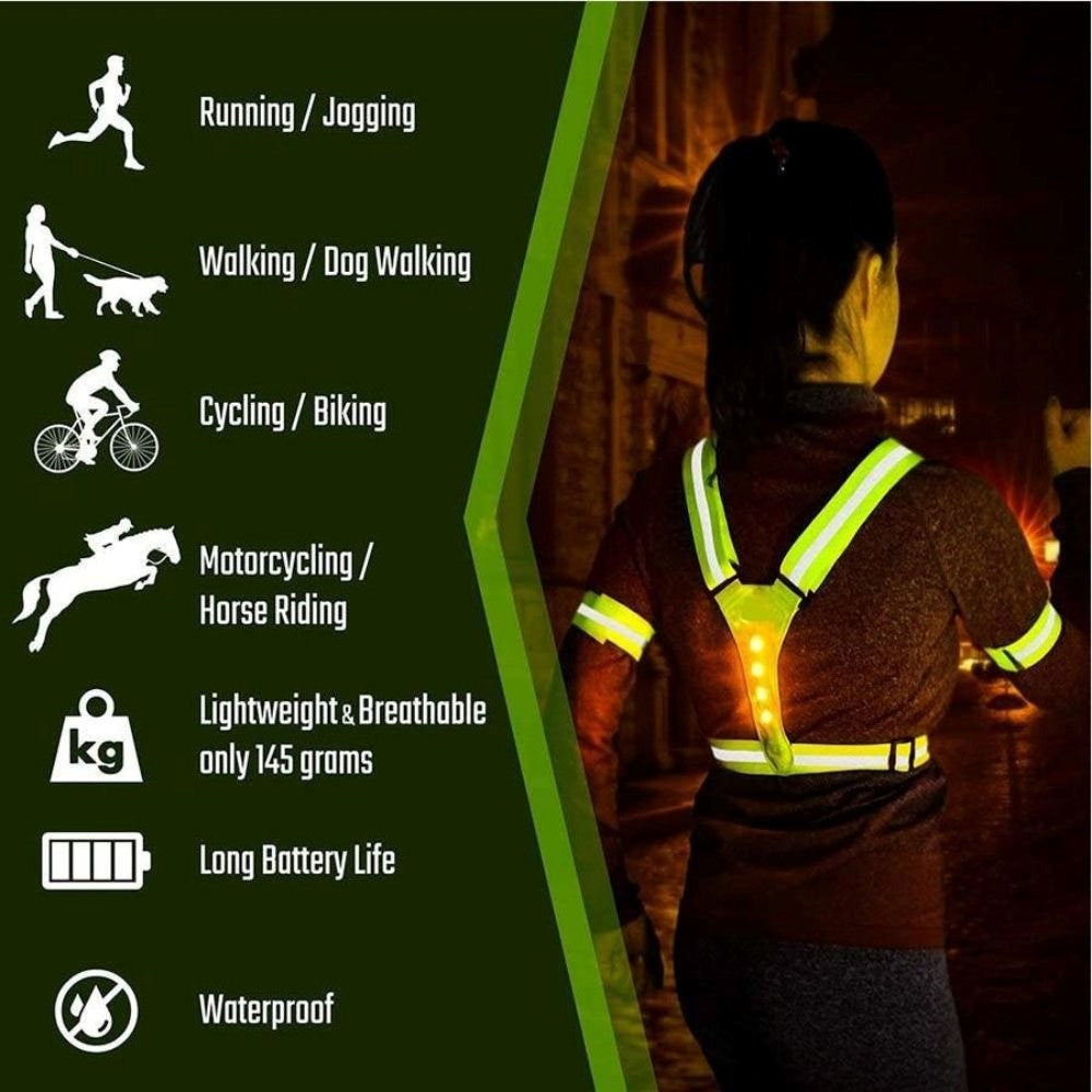 Lippa Reflective vest with 3 LED Lights - Yellow