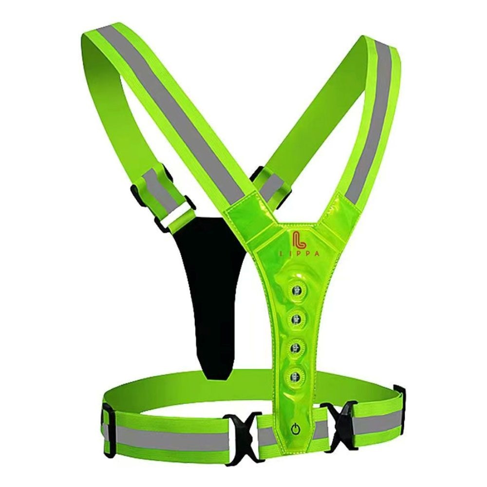 Lippa Reflective vest with 3 LED Lights - Yellow