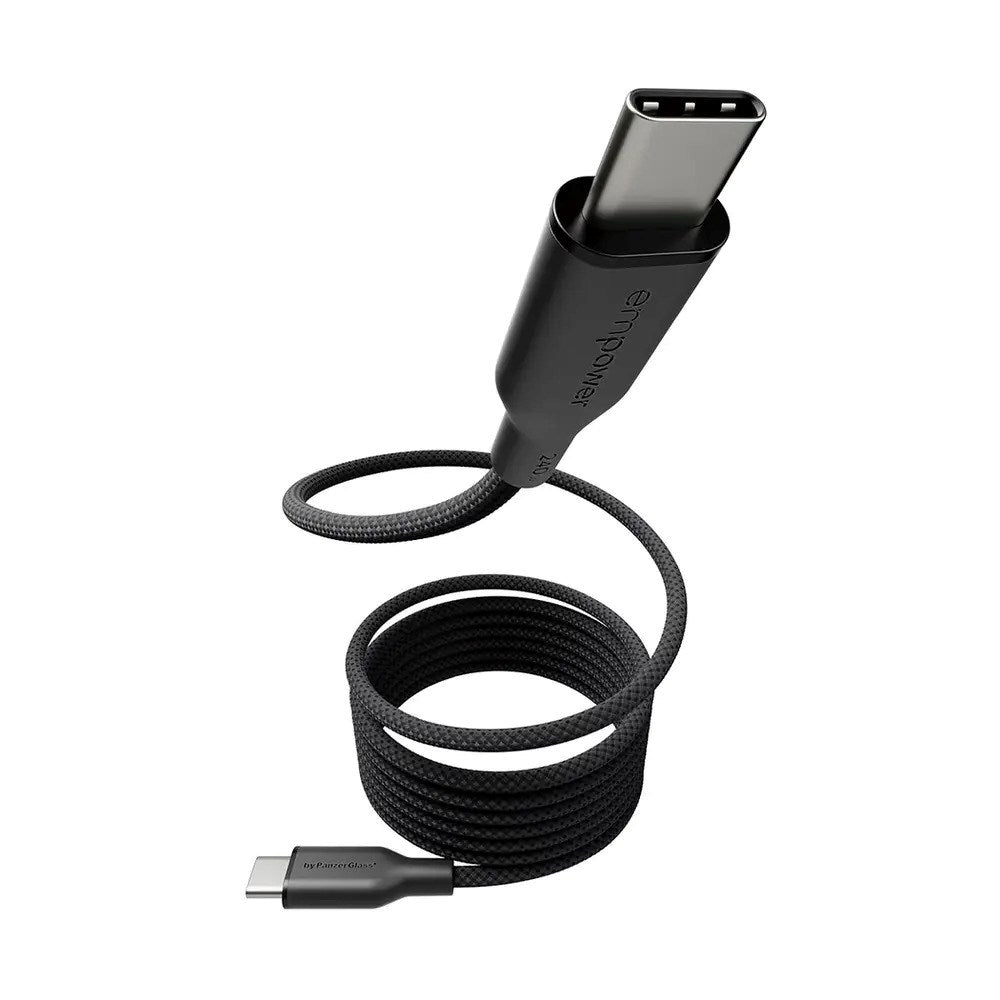 empower by PanzerGlass Magnetic 240W USB-C to USB-C Cable – 1.5m – Space Black