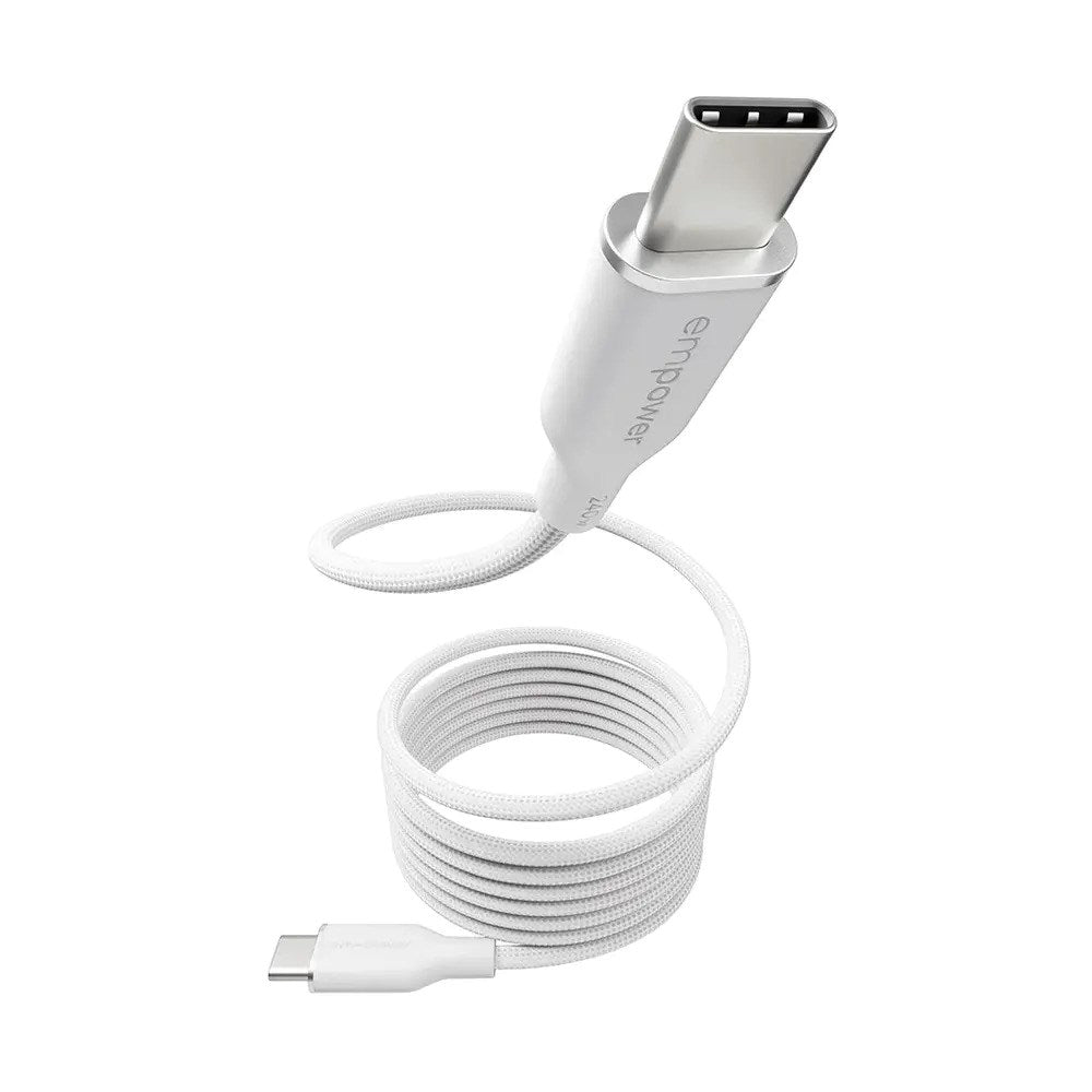 empower by PanzerGlass Magnetic 240W USB-C to USB-C Cable – 1.5m – Silver White
